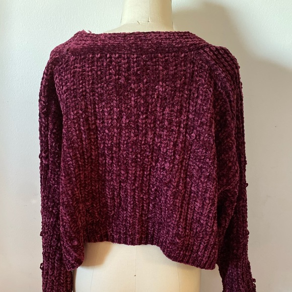 Fuscia Button Down Chenille Sweater - Picture 7 of 8